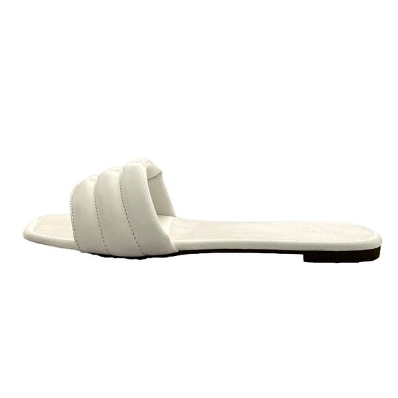 BAMBOO KICK Women's Cushion Band Slide Sandals Flats White Size 8 - Picture 5 of 9